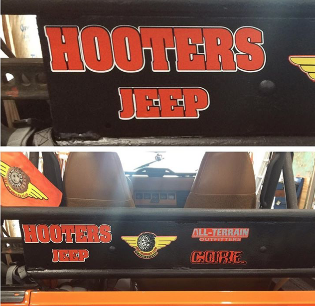 Hooters Jeep Decal